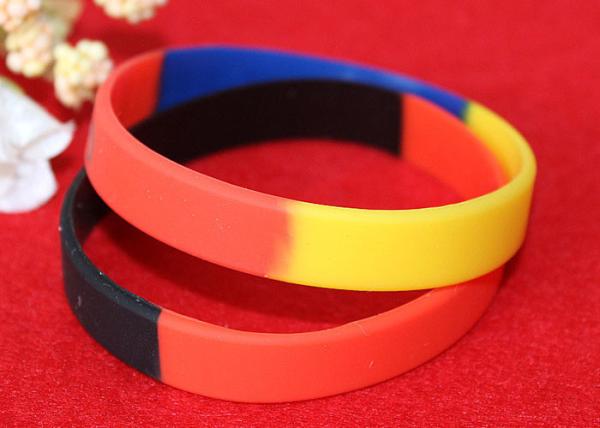 Washable Imprinted Rubber Bracelets , Personalized Silicone Wristbands Non Toxic