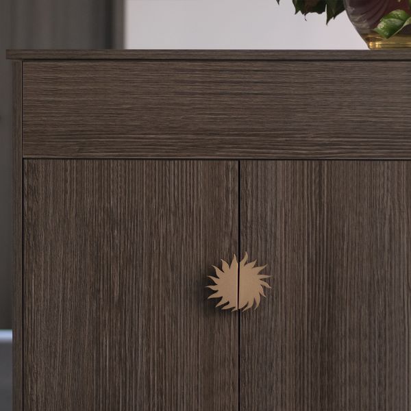 Luxury 11cm Sun Flower Cabinet Gold Handles For Home Hardware