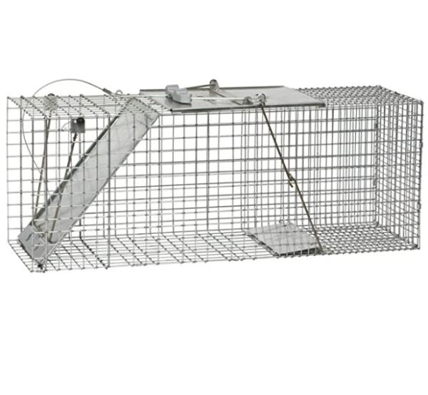 24x7x8'' Collapsible Live Animal Trap Cage 1x1 Inch Wire Mesh Galvanized