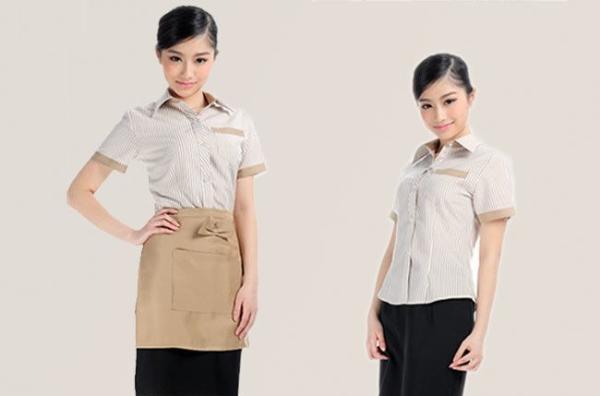 Embroidery Logo Restaurant Staff Uniform , Cool Bar Work Shirts Suit Collar Style