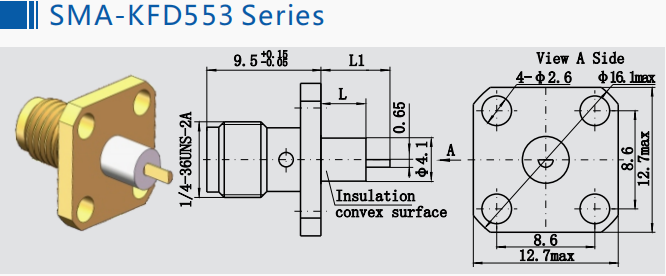 Bâti hermétique de trou du connecteur femelle quatre du joint SMA d'auget de verre