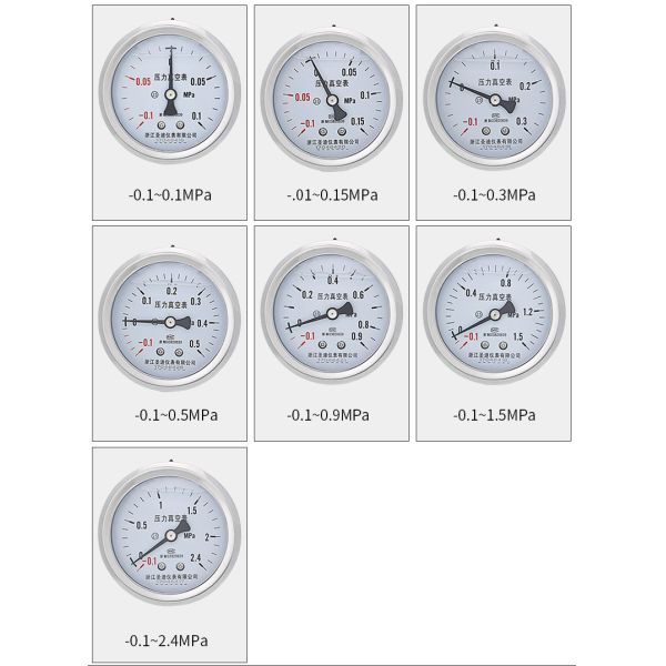 60mm Nominal Diameter Natural Gas Pressure Gauge with Complete Stainless Steel Design