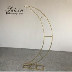 Decoração de Casamento Ponto de fundo Estande Portagem única Forma de Lua Estande de Metal Branco 210CM