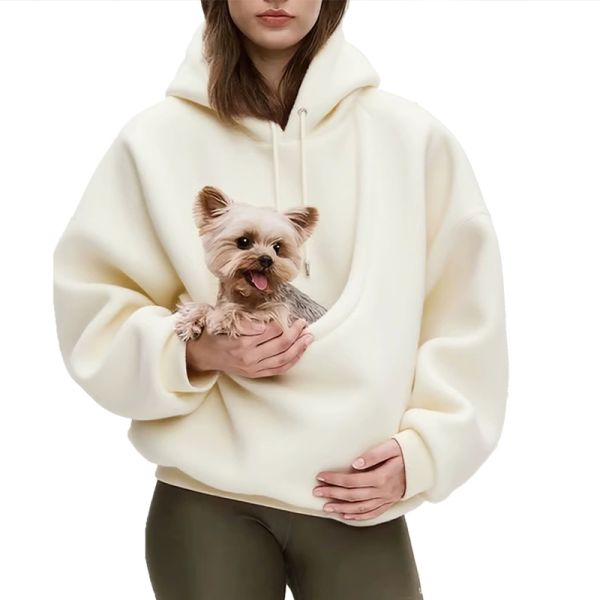OEM/ODM Wholesale Couple Pet Cat & Dog Bag Hoodie with 3D Embroidery Cartoon Design Winter Fashionable Warm Breathable Windproof