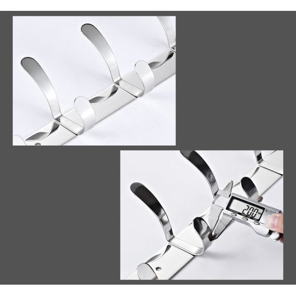 Wall Mount SS304 Stainless Steel Coat Rack With Polished Brushed Finish Waterproof