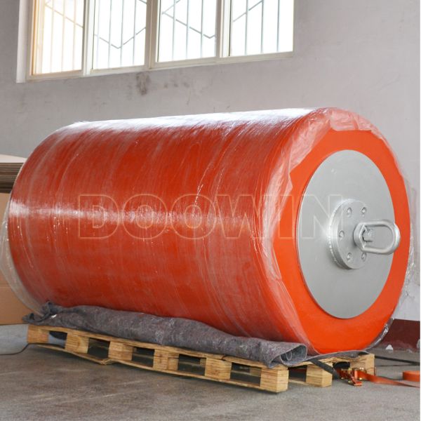 Cylindrical Offshore Mooring Buoy Orange With Polyurethane Skin