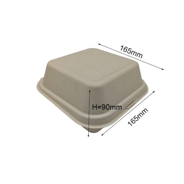 Boîte à hamburger personnalisée en gros, biodégradable, qualité alimentaire, résidu de maïs, boîte cloche, boîte à hamburger