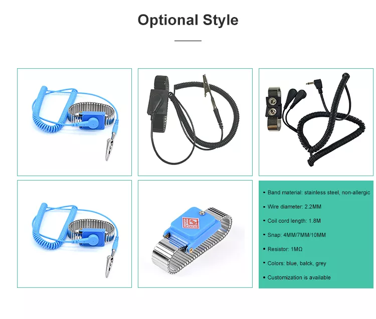 Electronic Anti Static ESD Wrist Strap Components Repair Stainless Steel