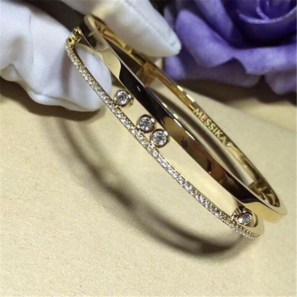 Jewelry factory in Shenzhen, China Luxury Jewelry Symbolize love bracelet 18k gold 5 diamond sliding Bracelets