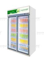 Réfrigérateur à porte en verre vertical pour magasin de 2000 litres système de refroidissement refroidisseur d'affichage de boissons