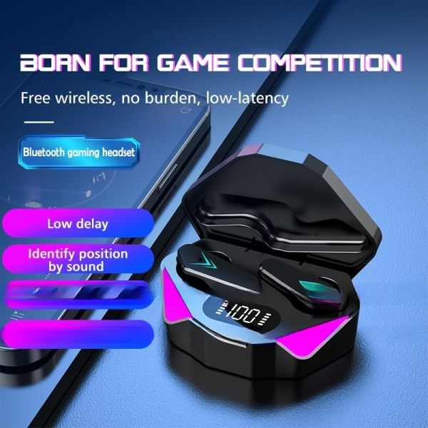 NO Touch Screen Waterproof Sport Wireless Earphones TWS Wireless BT Game Earbuds with LED Display and Stereo Sound