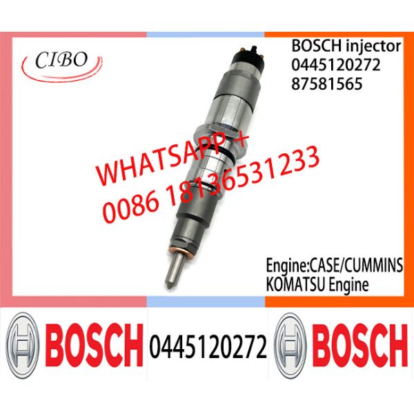 Собрание 0445120272 инжектора дизельного топлива BOSCH 0445120272 первоначальное 87581565 для двигателя СЛУЧАЯ CUMMINS KOMATSU