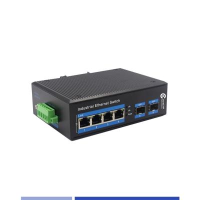 Industrial Fiber Media Converter 10/100/1000M 2 SFP with 4 RJ45 port Singlemode SMF Duplex 1310nm 20KM
