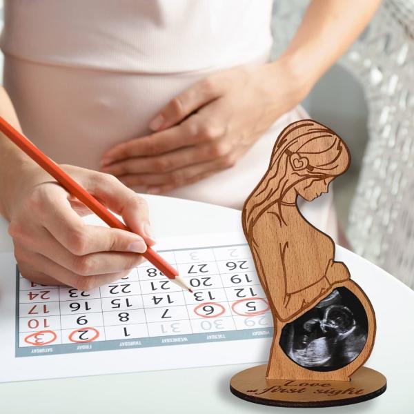 Baby Ultrasound Wood Photo Frame - Expecting Mom Gift for Pregnant Friend | Pregnant Wife Gifts From Husband