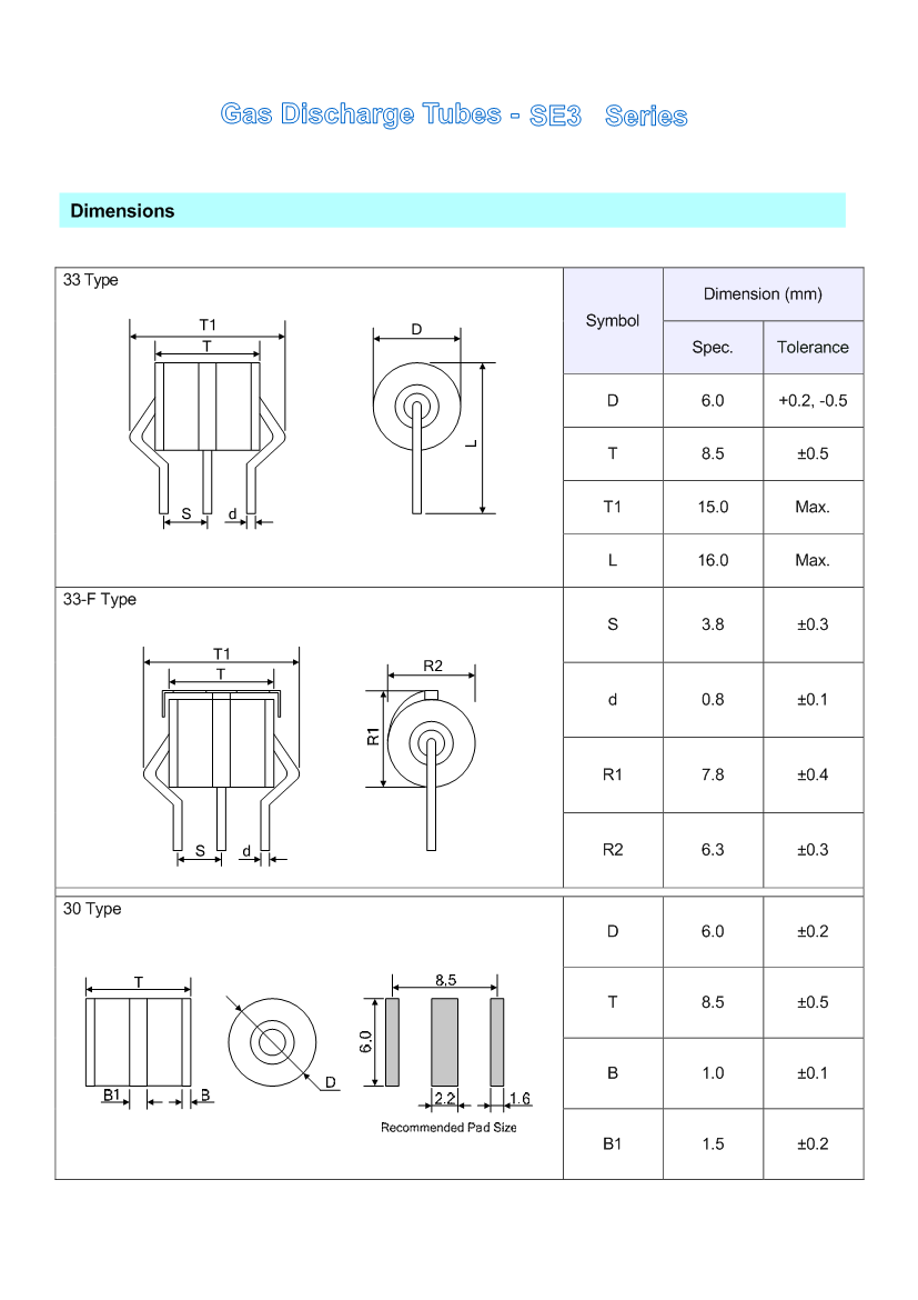 5TS800L GDT Ceramic Gas Discharge Tube Double-Layer Lightning Protection  10 KA