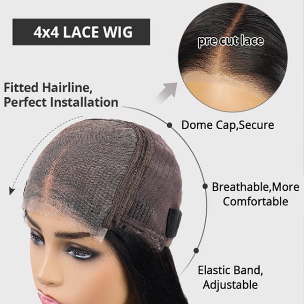 Material do cabelo cabelo humano cabelo humano renda peruca 14 -30 com correias ajustáveis
