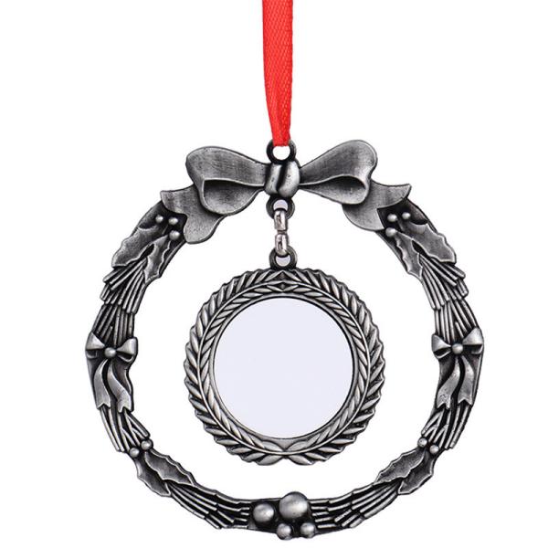 Personalized Christmas Ornaments Wreath Shape Sublimation Blank Christmas Decorations Xmas Tree & Pendant Ornaments For Thermal Transfer Print