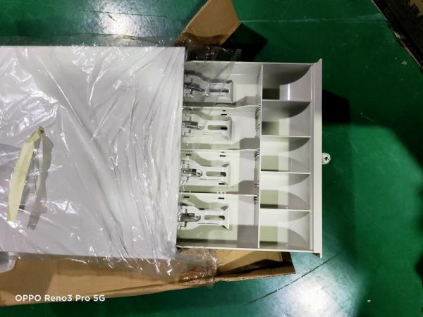 Caisse de trésorerie en métal ABC en plastique CD400 Billets en espèces à cinq grilles et pièces à quatre grilles