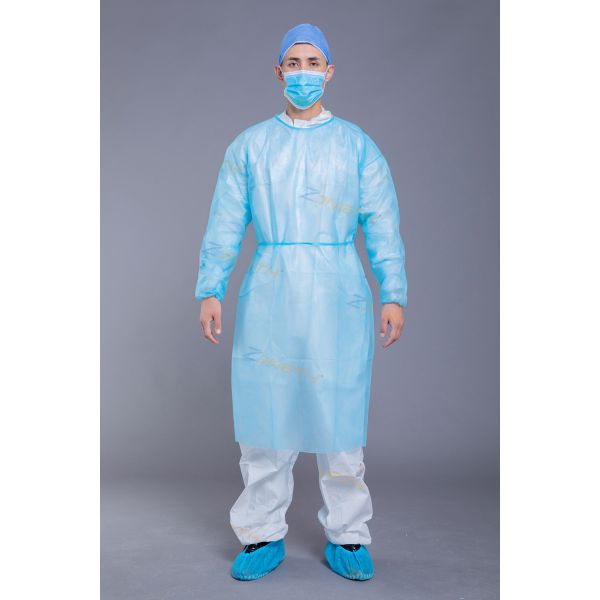 Medical Unisex PP Nonwoven Disposable Isolation Gown