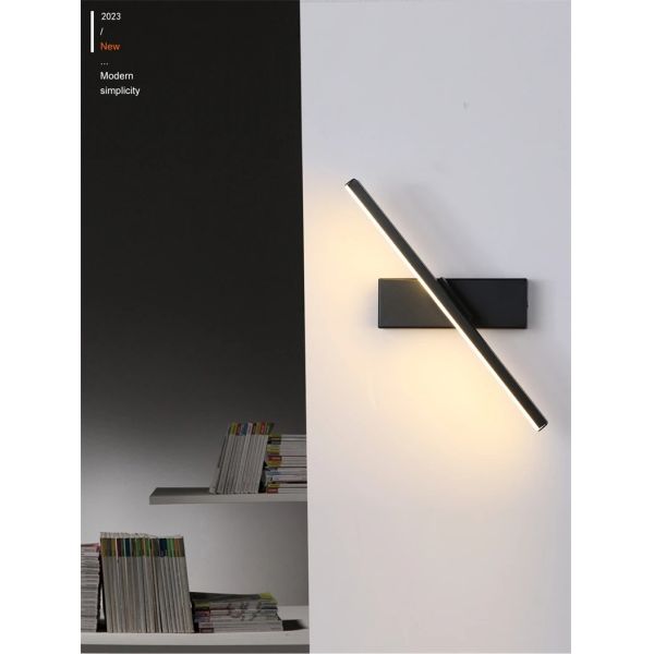 330° Rotatable LED Wall Light Minimalist black Bathroom Strip mirror front light(WH-MR-81)