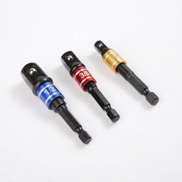 Impact Grade Socket Adapter Set with Aluminum Sleeve 1/4'' 65MM Chrome Vanadium