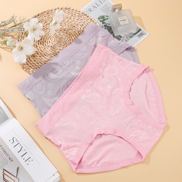 Direct Sale Soft Breathable Panties Everyday Wear Stretchy Elastic Underwear Jacquard Design Women Girls Comfortable