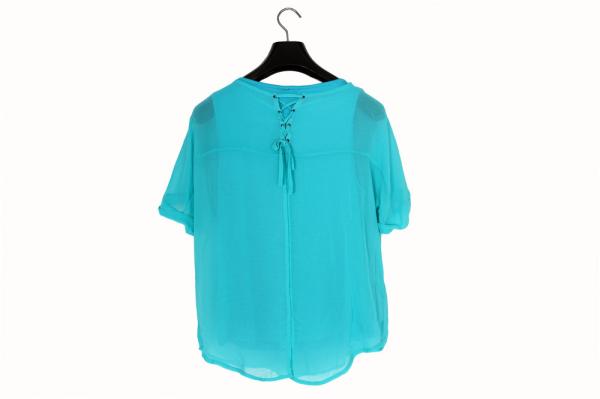 Daily Blue V Neck Ladies Casual Loose Tops 100% Polyester