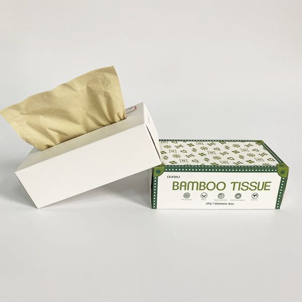 Boxed Tissue 100% Pure Wood Bamboo Pulp Face Towel Customized logo 2/3 Layer Tissue