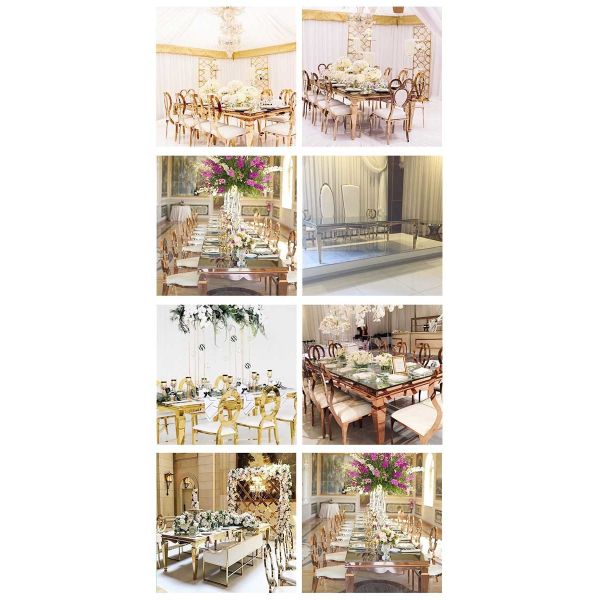 5 pieds chaises de Tableau de banquet de pliage de 4 pieds épousant l'acier inoxydable