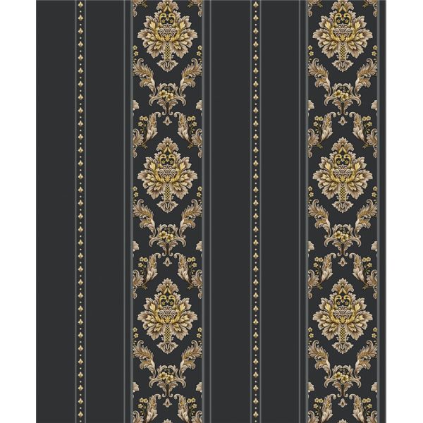 Vintage Washable Italian Damask Wallpaper Eco - Friendly Vinyl Material