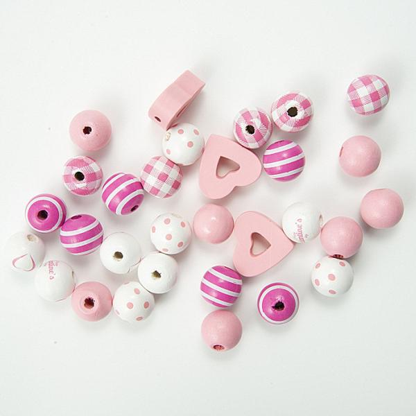Europe Regional Feature Valentine Wooden Beads Open Heart Bohemian Vintage Wooden Bead Bracelet for DIY Women Girl Beads