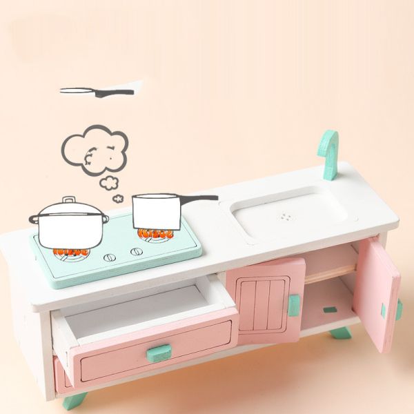 Мини игрушки спальни девушек Montessori деревянные без заусенца