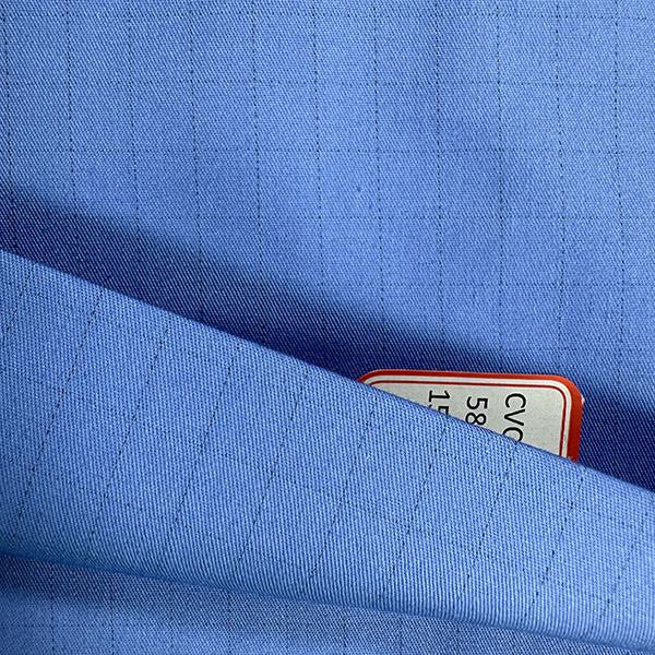 155GSM Anti Static Lining Fabric Thread Count 32+A Density 130/70 CVC Fine Grain