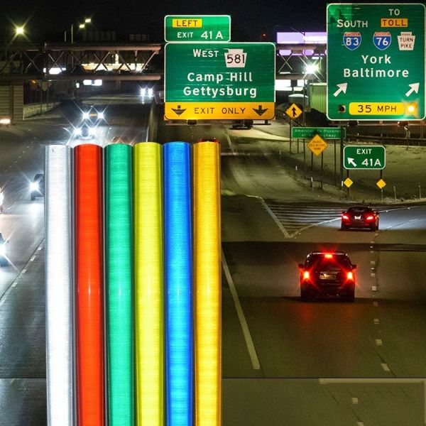 4x150FT Micro White Yellow High Visibility Micro Diamond Grade Reflective Sheet Film Винил для дорожных знаков ODM