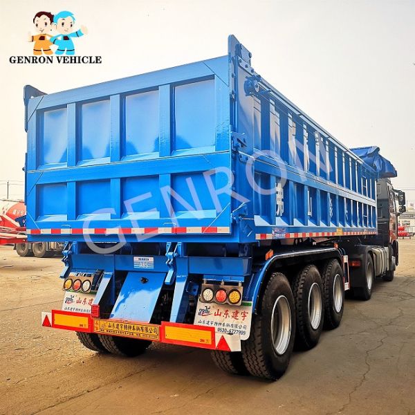 3 Axles 12.00R22.5 Semi Trailer Dump Truck Mechanical Suspension