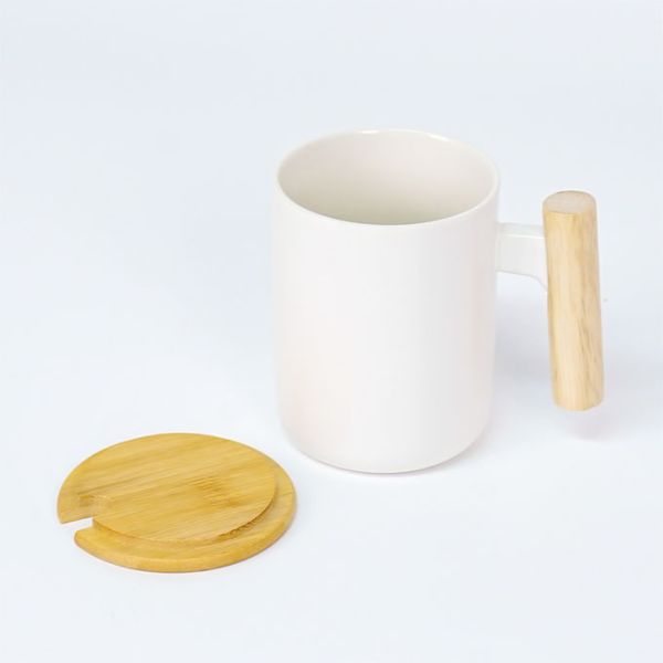 Sublimation Ceramic 11oz White Beige Mug Blanks Matte Glossy Coffee Cups Mugs Blank With Spoon Lid