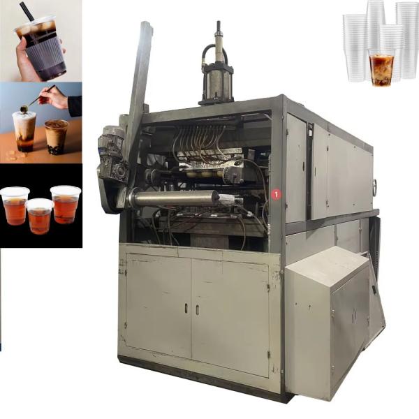 Machine de fabrication de tasses en plastique PP/PS, machine de thermoformage de tasses en plastique avec une surface de formage de 660*300 mm