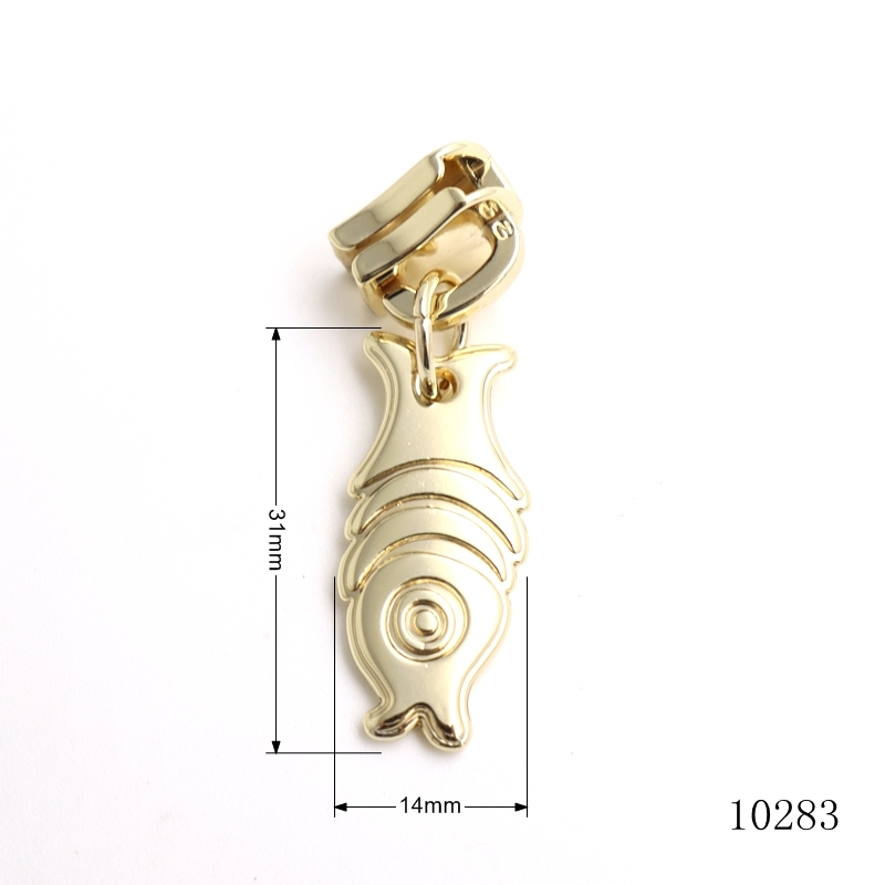 Zinc Alloy Metal Zipper Puller 3D Zipper Pull Charms Gold Fish Design