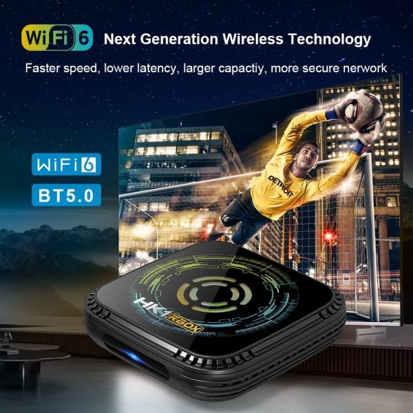 WiFi6 Ultimate 8K Android TV Box Android 14 With 9xtream Streaming Media IPTV Player