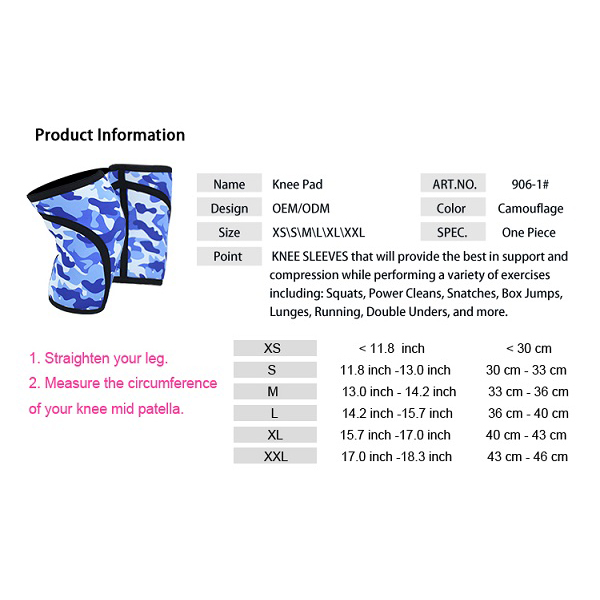 Crossfit Lifting Knee Sleeves For Deadlifts 7mm Compression Neoprene