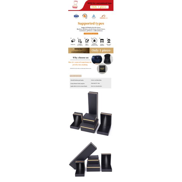 Black Jewelry Box LED Light for Bracelet Deluxe with Customized Size and Newest Style