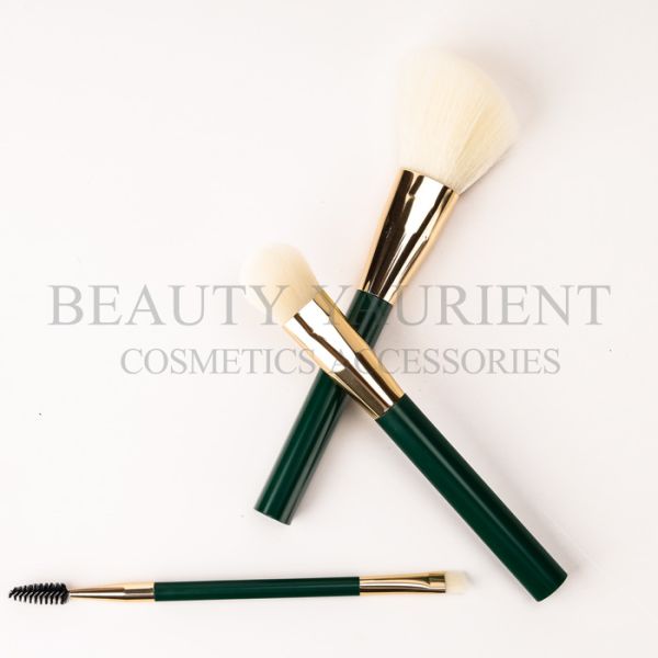 Synthetic Hair Beginner Face Makeup Brush Set 3pcs With Pouch 17.7cm