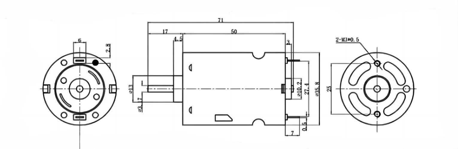 Motor de secador de cabelo 1.24-9.46A 3-24V motor DC para eletrodomésticos GO-GOLD