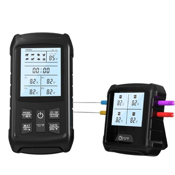 Ultra Accurate Fast 4 Probes Digital Food Thermometer For Smoking Grilling