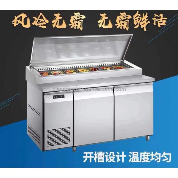 Single Door Super Performance Salad Bar Pizza Prep Table Refrigerator with Low Investment