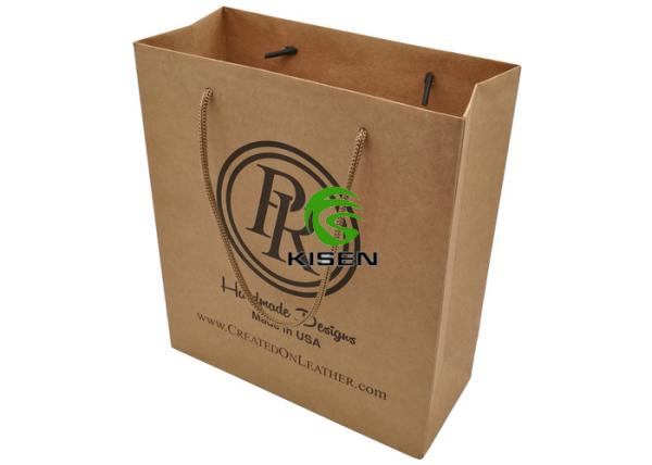 Lightweight Brown Kraft Paper Shopping Bags Custom Logo / Size OEM Accepted