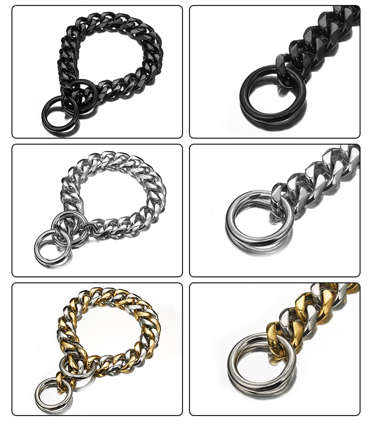 Dogs Luxury Stainless Steel Gold Crystal Diamond Chain Dog Collar All Season Pet Dogs