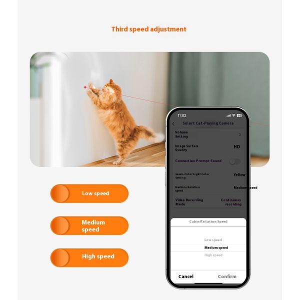 WiFi APP Remote Control Pet Camera Night Vision Motion Detection Alerts Eco-Friendly Flying Discs Interactive Cat Laser Toy for