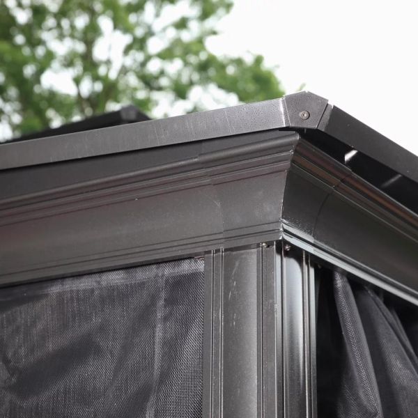 PVC Coated Iron Gazebo Quad Pop Up Gazebo With Sides Steel Frame