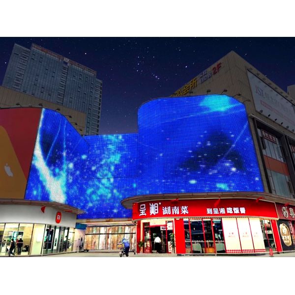 P62.5 3840Hz High Refresh Rate Waterproof RGB LED Mesh Curtain Screen Outdoor Building Facade Video Wall Display